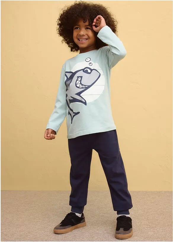 Triko s dlouh&yacute;m ruk&aacute;vem, z čist&eacute; organick&eacute; bavlny (2 ks v balen&iacute;), bonprix