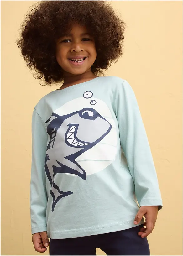 Triko s dlouh&yacute;m ruk&aacute;vem, z čist&eacute; organick&eacute; bavlny (2 ks v balen&iacute;), bonprix