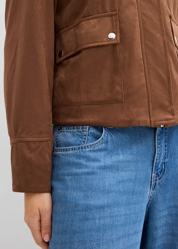 Bunda z uměl&eacute; velurov&eacute; kůže, bonprix