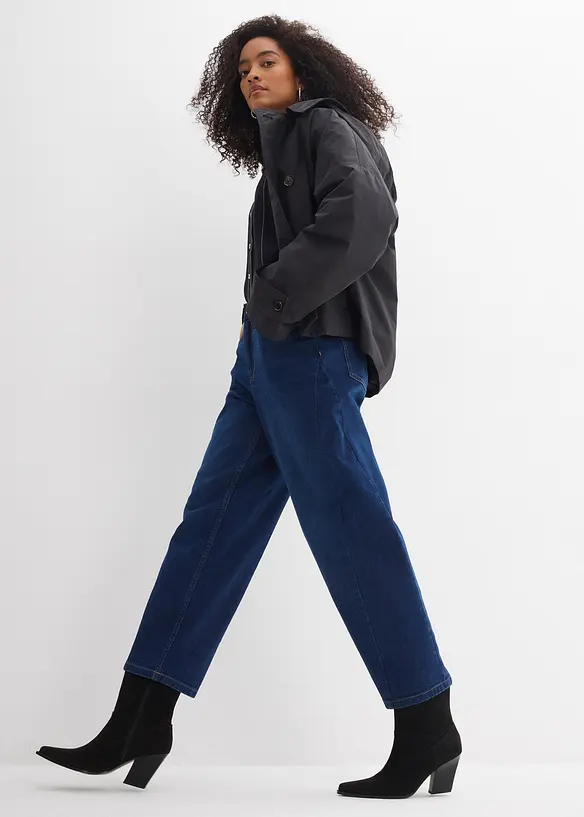 Dž&iacute;ny Barrel, Mid Waist, organick&aacute; bavlna, bonprix