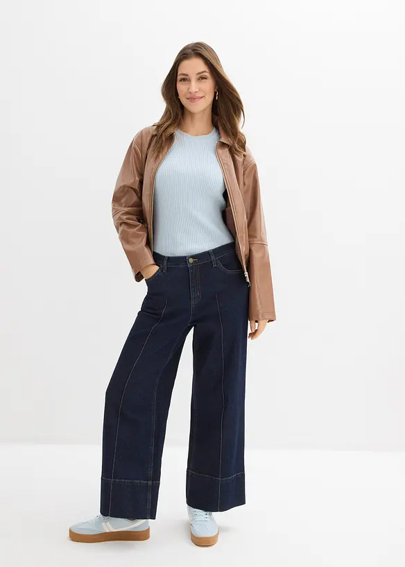 Kr&aacute;tk&aacute; bunda z uměl&eacute; kůže, bonprix