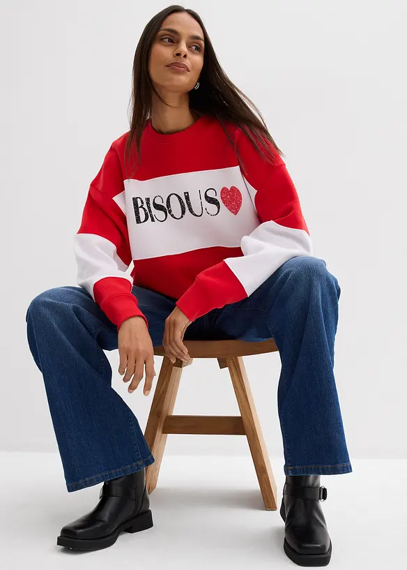 Oversize mikina z měkk&eacute; bavlněn&eacute; směsi, bonprix