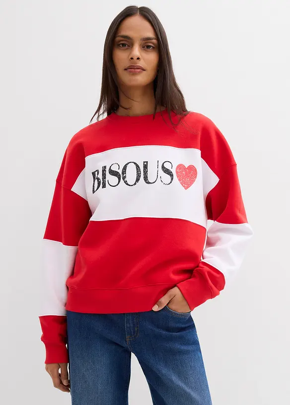 Oversize mikina z měkk&eacute; bavlněn&eacute; směsi, bonprix