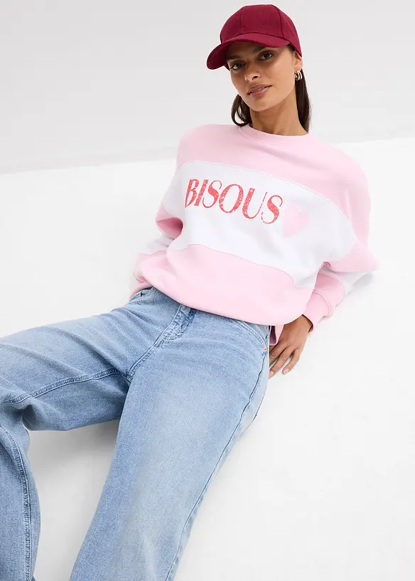 Oversize mikina z měkk&eacute; bavlněn&eacute; směsi, bonprix