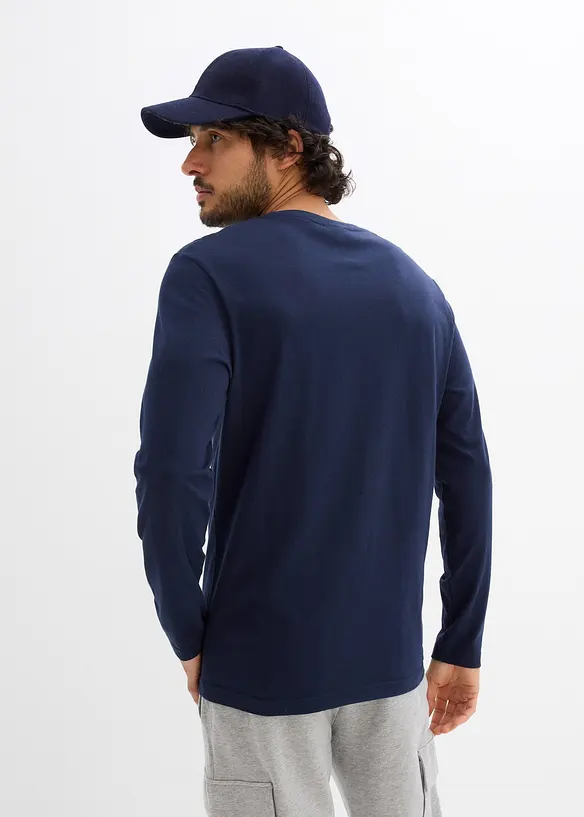 Tričko s dlouh&yacute;m ruk&aacute;vem z čist&eacute; bavlny, bonprix