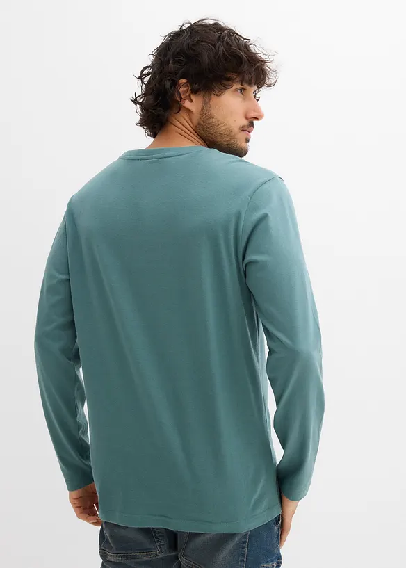 Tričko s dlouh&yacute;m ruk&aacute;vem z čist&eacute; bavlny, bonprix