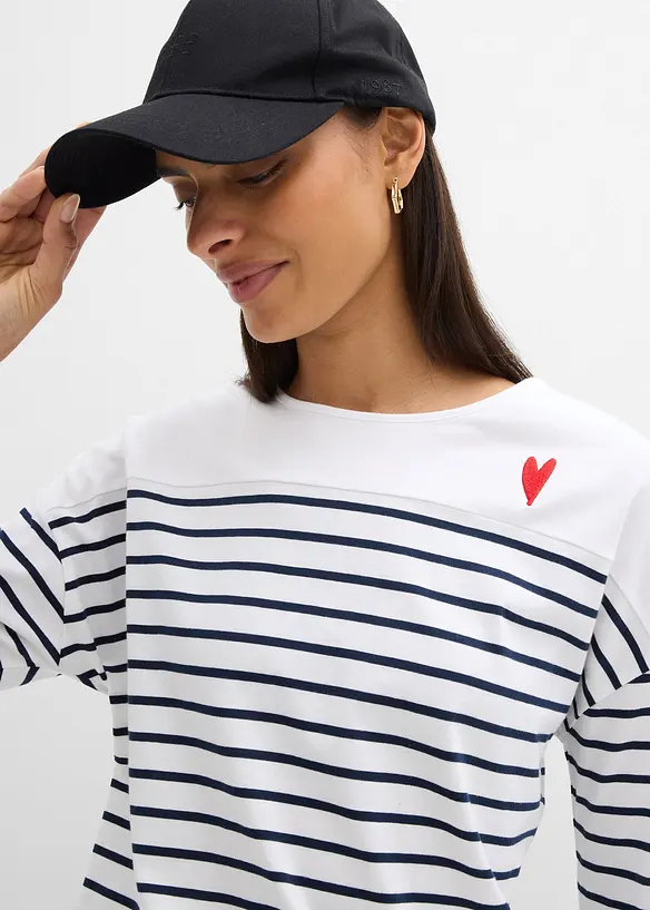 Tričko s dlouh&yacute;m ruk&aacute;vem, z čist&eacute; organick&eacute; bavlny, bonprix