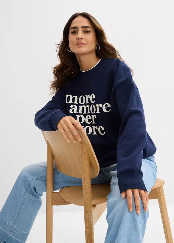 Oversize mikina z bavlněn&eacute; směsi, bonprix