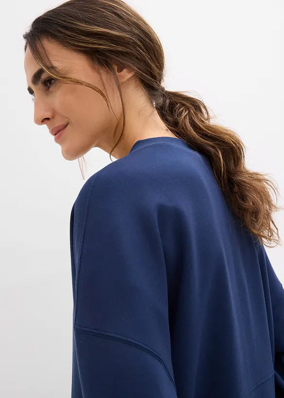 Oversize prop&iacute;nac&iacute; mikina z materi&aacute;lu scuba, bonprix