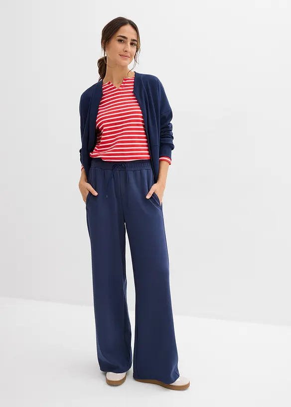 Oversize prop&iacute;nac&iacute; mikina z materi&aacute;lu scuba, bonprix