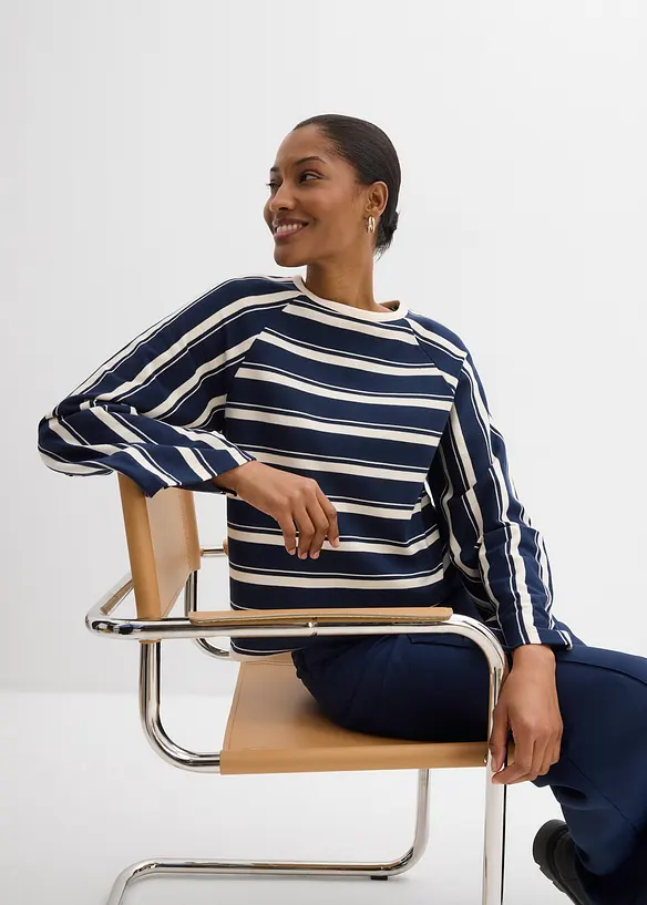 Tričko s dlouh&yacute;m ruk&aacute;vem z těžk&eacute;ho žerzeje, bonprix