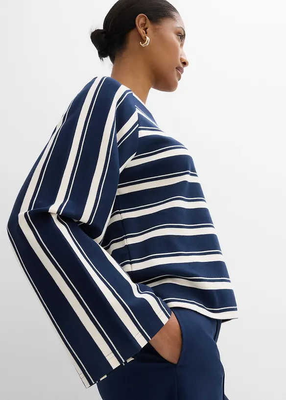 Tričko s dlouh&yacute;m ruk&aacute;vem z těžk&eacute;ho žerzeje, bonprix