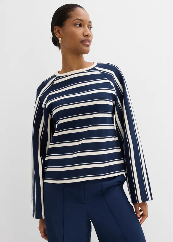 Tričko s dlouh&yacute;m ruk&aacute;vem z těžk&eacute;ho žerzeje, bonprix