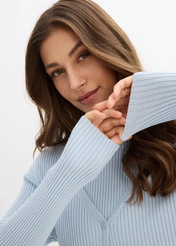 Kardigan z jemn&eacute; pleteniny s visk&oacute;zou, bonprix