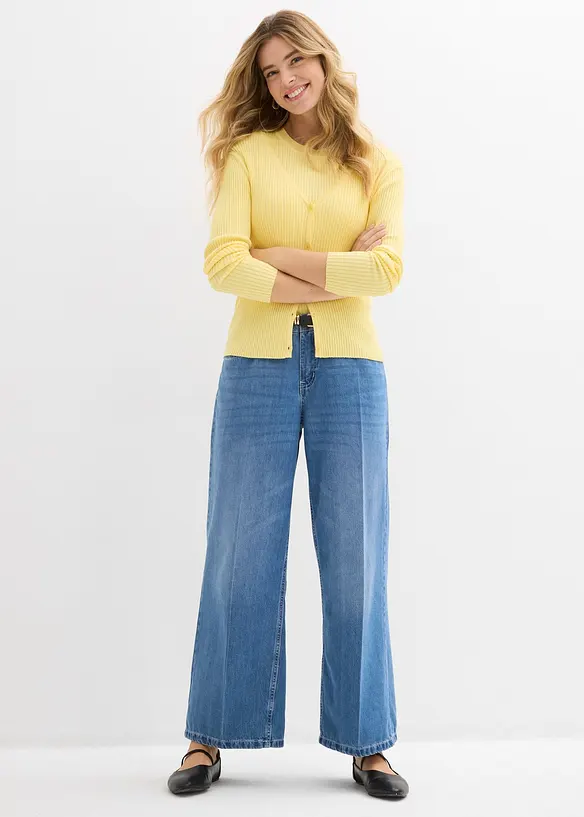 Kardigan z jemn&eacute; pleteniny s visk&oacute;zou, bonprix