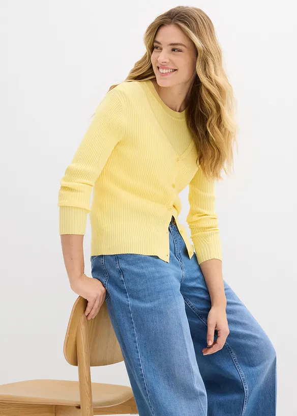 Kardigan z jemn&eacute; pleteniny s visk&oacute;zou, bonprix