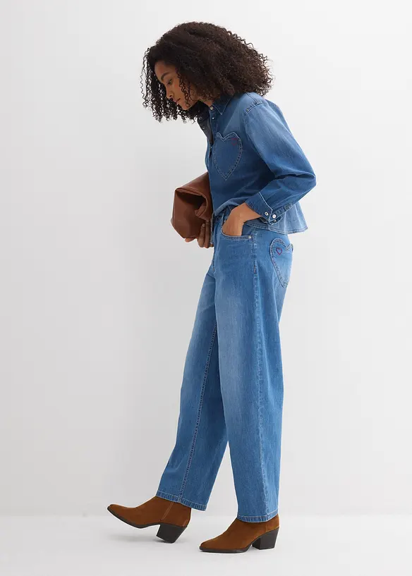 Dž&iacute;ny Barrel, High Waist, bonprix