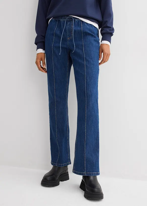 Dž&iacute;ny Bootcut, Mid Waist, pohodln&yacute; pas, bonprix