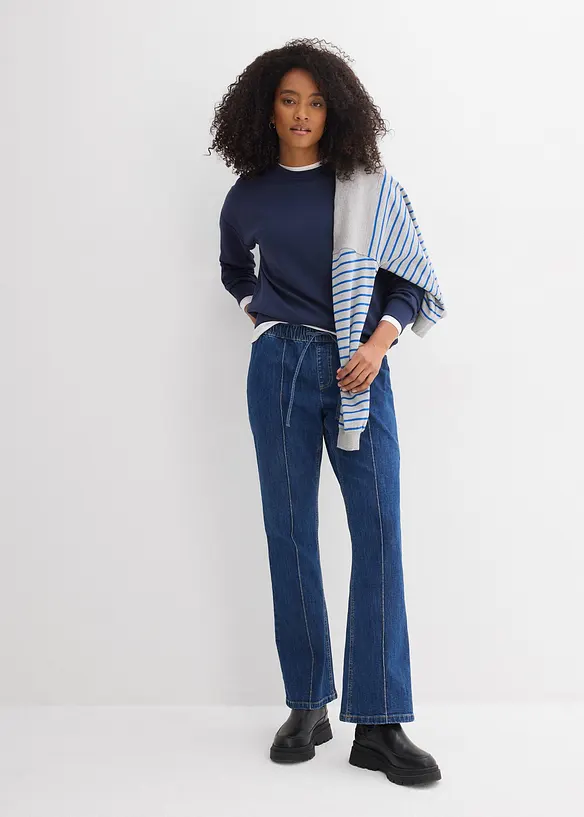 Dž&iacute;ny Bootcut, Mid Waist, pohodln&yacute; pas, bonprix