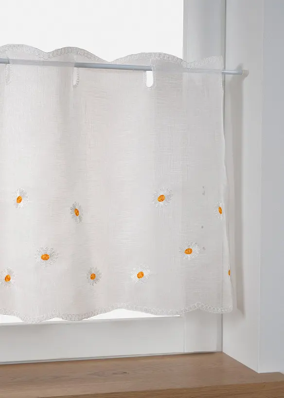 Vitr&aacute;žkov&aacute; z&aacute;clona s květinovou v&yacute;&scaron;ivkou, bonprix