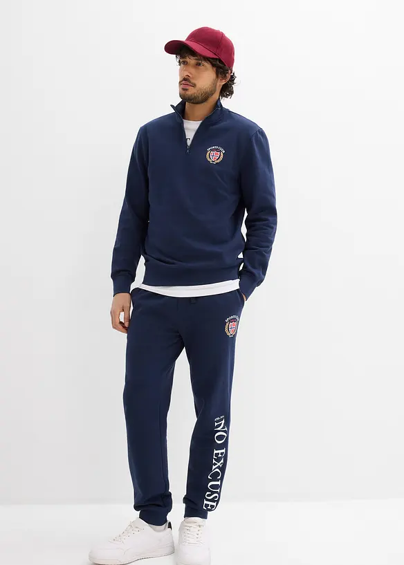 Mikina s l&iacute;mcem na zip, z čist&eacute; bavlny, bonprix