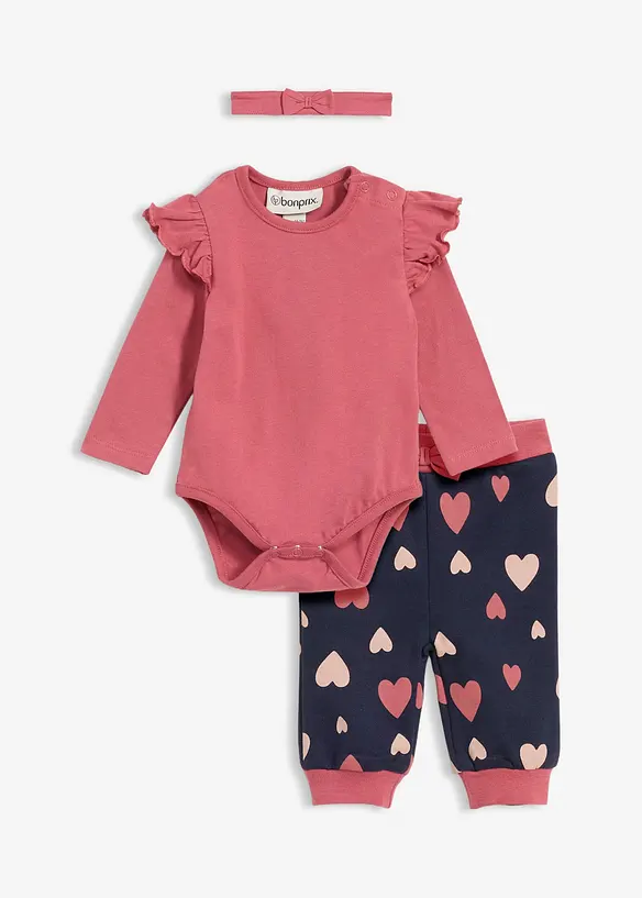 Body + kalhoty + čelenka (3d&iacute;ln&aacute; souprava), bonprix