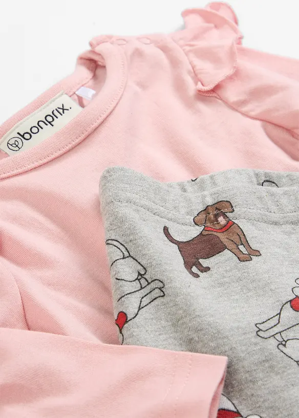 Tričko s dlouh&yacute;m ruk&aacute;vem a leg&iacute;ny (2d&iacute;ln&aacute; souprava), bonprix