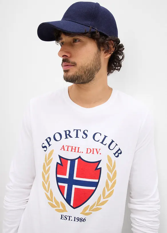 Tričko s dlouh&yacute;m ruk&aacute;vem z čist&eacute; bavlny, bonprix