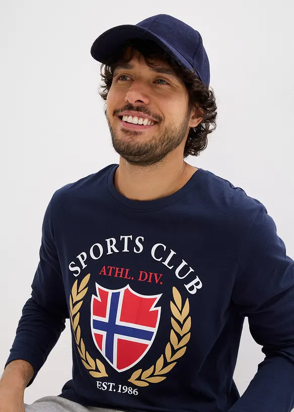 Tričko s dlouh&yacute;m ruk&aacute;vem z čist&eacute; bavlny, bonprix