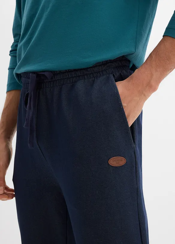 Joggingov&eacute; kalhoty se vzhledem denimu, bonprix