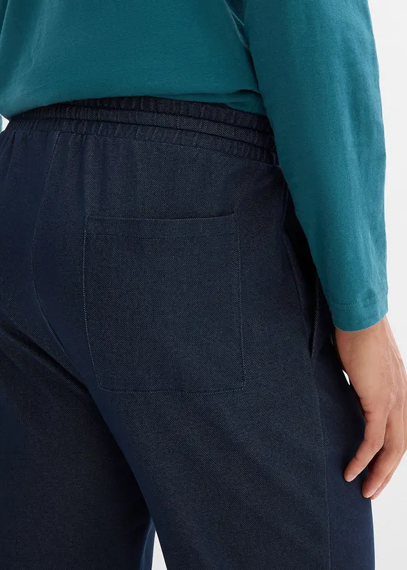 Joggingov&eacute; kalhoty se vzhledem denimu, bonprix