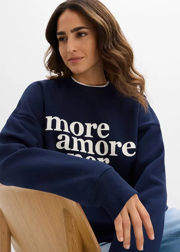 Oversize mikina z bavlněn&eacute; směsi, bonprix