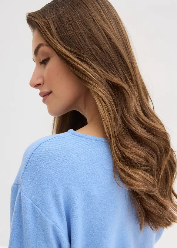 Tričko s dlouh&yacute;m ruk&aacute;vem, z měkk&eacute; visk&oacute;zov&eacute; směsi, bonprix