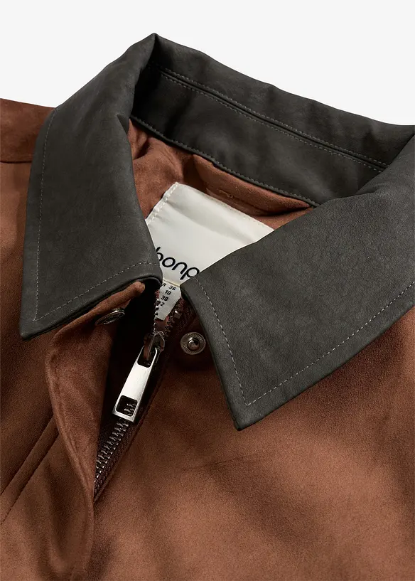 Bunda z uměl&eacute; velurov&eacute; kůže, bonprix