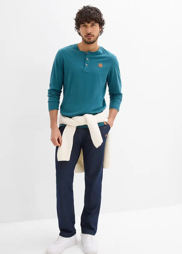 Joggingov&eacute; kalhoty se vzhledem denimu, bonprix