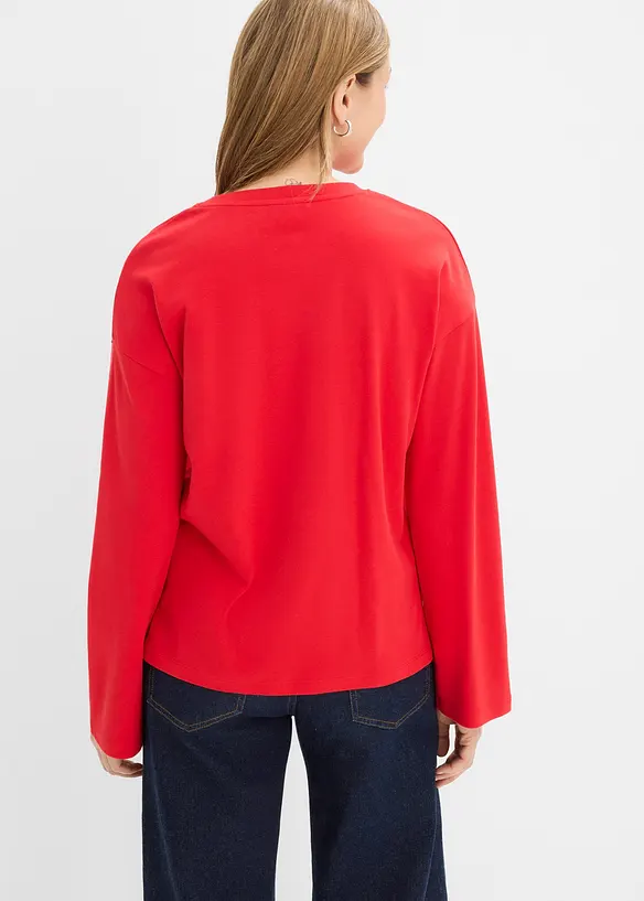 Triko s dlouh&yacute;m ruk&aacute;vem, z těžk&eacute; bavlny, bonprix