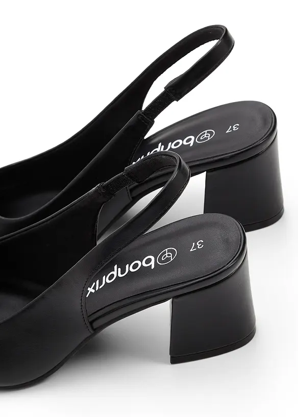 Lodičky s otevřenou patou a silněj&scaron;&iacute;m podpatkem, bonprix