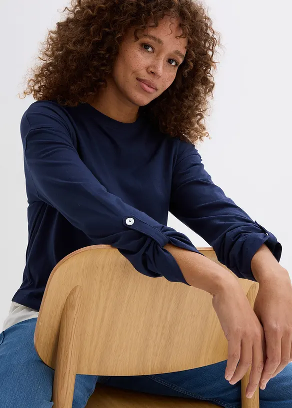 Tričko s halenkovou vsadkou, bonprix