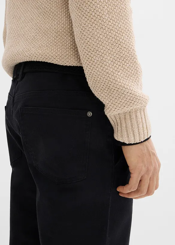 Strečov&eacute; chino kalhoty Regular Fit s pohodln&yacute;m pasem a opaskem, Straight, bonprix