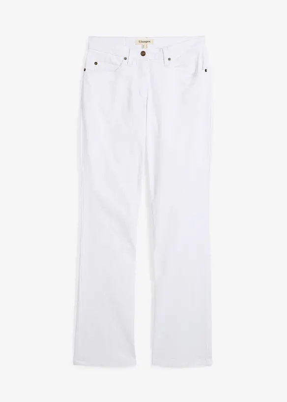 Straight dž&iacute;ny Mid Waist, strečov&eacute;, bonprix