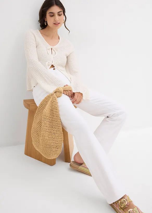 Straight dž&iacute;ny Mid Waist, strečov&eacute;, bonprix