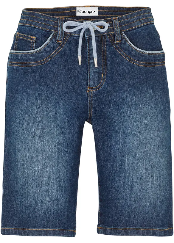 Dž&iacute;nov&eacute; bermudy Slim Fit Mid Waist, bonprix