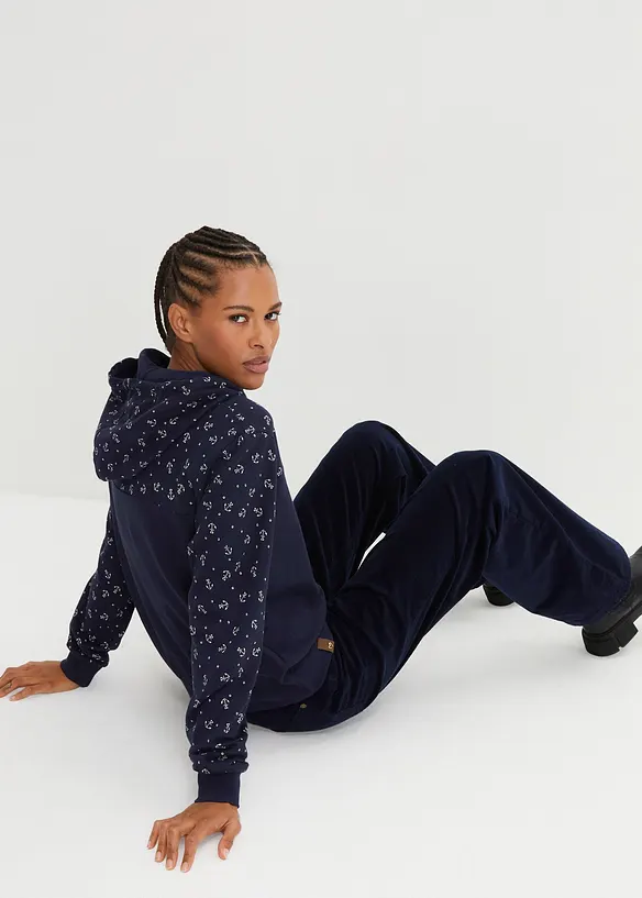 Mikina s kapuc&iacute; a zipem, z čist&eacute; bavlny, bonprix