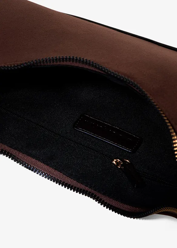 Kabelka přes rameno se vzhledem velurov&eacute; kůže, s paspulkou, bonprix