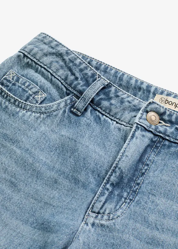 Dž&iacute;ny Wide Leg, Mid Waist, Low Stretch, Full Length, bonprix