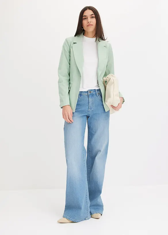 Strečov&eacute; dž&iacute;ny Wide Leg, Mid Waist, bonprix