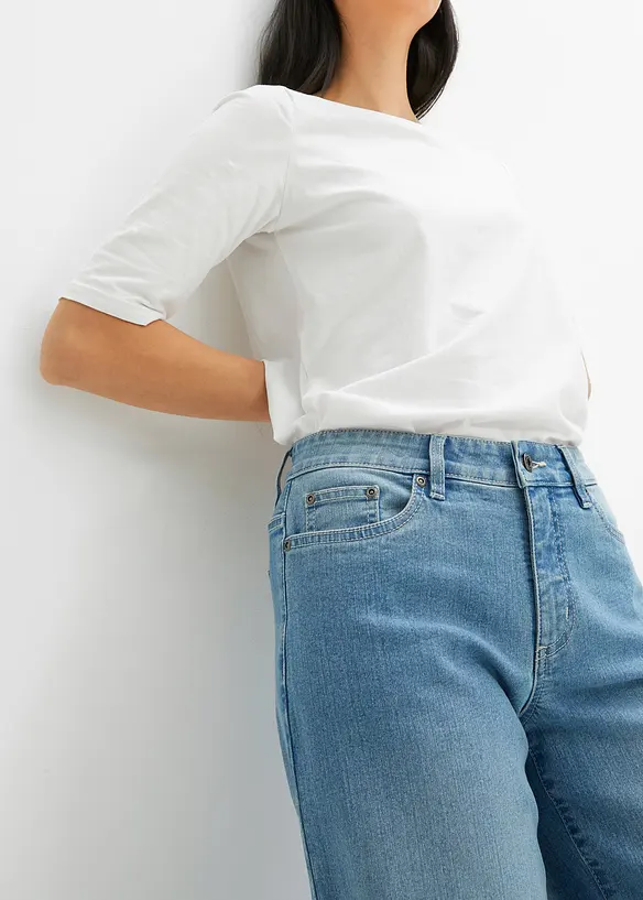 Strečov&eacute; dž&iacute;ny Wide Leg, Mid Waist, bonprix