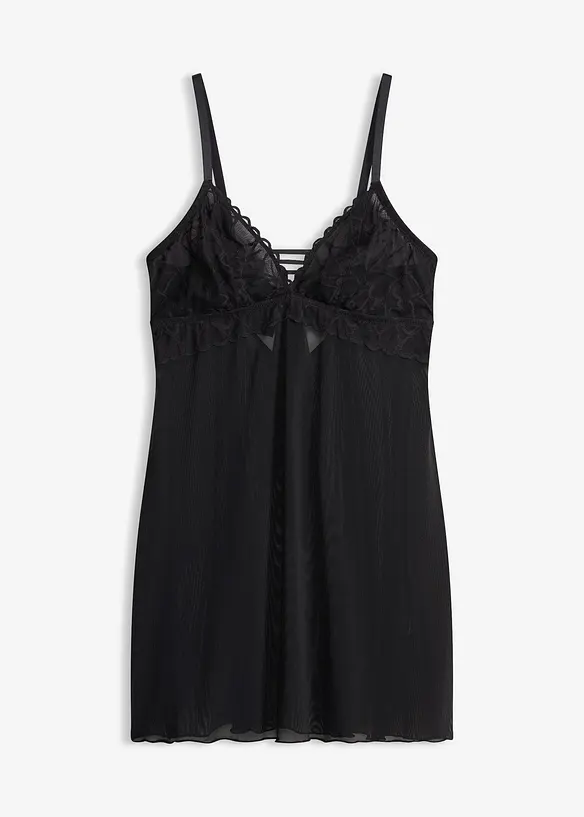 Negliž&eacute; s kosticemi, se srd&iacute;čkovou krajkou, bonprix