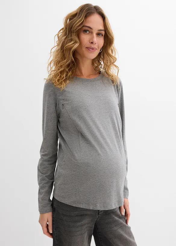 Těhotensk&eacute; triko s diskr&eacute;tn&iacute; &uacute;pravou pro kojen&iacute; a s organickou bavlnou (2 ks v balen&iacute;), bonprix