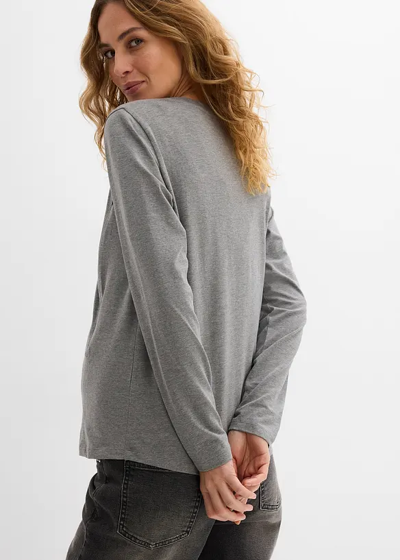 Těhotensk&eacute; triko s diskr&eacute;tn&iacute; &uacute;pravou pro kojen&iacute; a s organickou bavlnou (2 ks v balen&iacute;), bonprix